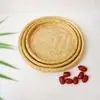 Prato de Frutas Verde Bambu Camada Dupla Pele de Bambu Trançada Prato para Petiscos e Envio Prato de Frutas Cesta de Pão Cozido Doméstica Produtos de Bambu Criativos Feitos à Mão Bambu Trançado