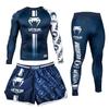 Uniforme de Boxeo, Lucha, MMA, Artes Marciales Mixtas, Fitness, UFC, Entrenamiento de Carrera, Pantalones de Secado Rápido, Conjunto de Tres Piezas, Tendencia Transfronteriza