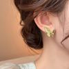 Pendientes de Mariposa de Cristal Verde 2024 Nuevos Pendientes de Alta Gama con Elegante Temperamento para Mujer