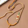 Cordón para Colgante Tejido a Mano de Xizang Trenza de Ocho Hilos Estilo Borla del Dios de la Riqueza de Cinco Vías Cuerda para Collar con Colgante de Jade Thangka