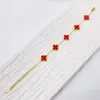 Pulsera de acero inoxidable de cuatro hojas de 13 mm de alta calidad, no se decolora, estilo fresco para mujer, explosiones de comercio electrónico