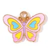 Pulsera con Llavero Colgante para Bolso de Aleación Esmaltada de Mariposa Insecto para Joyería DIY Colorida