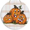 Decoración del hogar transfronteriza, Halloween, gato negro, calabaza, fantasma, serie, colgante de madera, logotipo redondo, placa de madera creativa