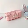 Hisocute Bolsa de Lápices Ultrasónica Repujada de Alto Valor con Mariposas Bolsa de Papelería para Estudiantes Estuche Bolsa de Almacenamiento Portátil