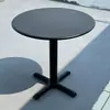 Conjunto de Mesa y Sillas Moderno para Exterior para Área de Ocio en Balcón, Mesa Redonda de Acero al Carbono para Patio al Aire Libre, Muebles de Plástico para Uso en Exterior de Tienda de Té de Leche