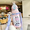 Copo Térmico Judy Zootopia Copo com Canudo Bonito para Meninas com Aparência Elegante Copo de Água para Crianças Estudantes ao Ar Livre Presente