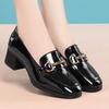 Zapatos de punta cuadrada de una sola capa mocasines para mujer 2022 nuevos zapatos de primavera y otoño para mujer zapatos para madre de mediana edad zapatos de una sola capa cuero suave suela blanda zapatos de cuero