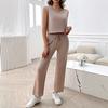 Kai Kuo Europa y Estados Unidos transfronterizo 2025 primavera y verano casual delgado color liso lana sin mangas top bm traje de pantalón ropa de mujer