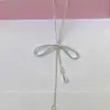 Collar Colgante Deslizante con Lazo Estilo Coreano, Sencillo y a la Moda, Cadena de Clavícula de Gama Alta, Casual y Versátil, Accesorio Elegante para Mujeres