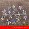 Atacado Acrílico Estrela de Cinco Pontas Fundo Plano Furo Duplo Cor Branca AB Diamante Costurado à Mão 12-20mm Acessórios para Roupas Acessórios Diamante Colorido