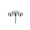 Anillo para Ombligo Roscado de Aleación de Titanio F136 con Diamante Incrustado, Cabeza de Uña con Labio de Diente Interno, Clavícula, Uña Incrustada, Uña de Diafragma para Injerto de Piel
