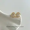 Pendientes Geométricos Ovalados Dorados Retro para Mujer, Lujo de Nicho, Gama Alta, Elegantes, Sencillos, Favorecedores, Modernos, Versátiles