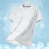 Camiseta de Manga Curta de Seda Gelo Masculina Verão Gradiente Camisa de Ar Condicionado Estampada Secagem Rápida Alta Elasticidade Casual Fresca Esportiva Solta Top