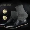 Calcetines de media pantorrilla para hombre, de algodón puro, para negocios, casual, color liso, simples, desodorantes, absorbentes de sudor, transpirables, para las Cuatro Estaciones, calcetines negros para traje de hombre