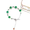 Pulseira de Calcedônia Branca Gelo Natural Prata 925 Banhada a Cobre Pulseira Verde Imperial Pulseira de Ágata Rosa Jade Presente