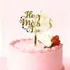 Decoración para Pastel de Día de las Madres Feliz en Acrílico Color Oro Rosa Inserto Suministros para Fiesta de Postres de Acrílico Descuento por Cantidad Grande