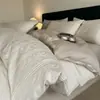 Conjunto de quatro peças jacquard 100% algodão de alta qualidade e alta contagem de fios, lençol de cetim 100% algodão simples e luxuoso para cama de 1,8m