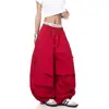 Calça Workwear para Paraquedista Retro Americana com Pregas e Bolsos Grandes, Unissex, Verão, Nova, Dopamina, Cimitarra, Perna Larga