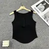 Chaleco con botones estilo americano Pure Desire para mujer, ropa interior de una pieza con almohadilla para el pecho, ropa exterior, top corto de verano