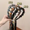 Faixa de Cabelo de Bolinhas Polares Laço para Cabelo Fita de Cabelo Faixa de Cabelo Topo Craniano Alto Uso Diário Externo Feminino 2025 Novo Marrom Lenço Longo de Seda Acessório de Cabeça