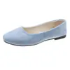 Zapatos Planos de Moda Cuadrados para Primavera y Otoño 2026 para Mujer Estilo Coreano Gamuza Boca Baja Zapatos de una Sola Pieza Zapatos de Mujer Talla Grande Exportación 4243