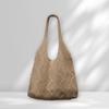 Nova Bolsa de Tricô Fashion, Bolsa de Praia Versátil com Renda, Bolsa de Mão Estilo Nicho, Bolsa Tote de Grande Capacidade para Mulheres, Transfronteiriça