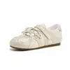 Zapatos de Entrenamiento Alemanes de Cuero Genuino para Mujer, Nuevas Botas Planas para Mujer Otoño e Invierno 2026, Zapatos Deportivos Blancos Versátiles con Aumento Oculto de Altura