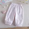 Pantalones Florales Antimosquitos para Niñas, Pantalones de Linterna Finos y Transpirables de Verano para Bebés Niñas, Pantalones Cortos Florales Sueltos para Niños de Verano