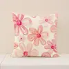 Estilo Nuevo Primavera y Verano Hermosa Funda de Almohada Floral Transfronteriza Poliéster Impreso Cojín de Asiento Decoración del Hogar Funda de Cojín para Sofá