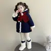 Estilo Coreano Niñas Qingqing Pequeño Lindo Abrigo de Lana con Felpa Otoño Invierno 2026 Nueva Moda Infantil Top para Niña Pequeña