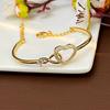 Pulseira de Abertura Coração Vazado Zircônia Luxo Leve Estilo Pequeno Chanel Design de Alta Qualidade Pulseira de Casal de Alta Qualidade para Mulheres