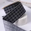 Cinta de Tartán de Ante de Doble Raya Moño Hecho a Mano DIY Accesorios para el Cabello de Niños Empaque de Regalo Cinta Cuadriculada Bloqueada por Color