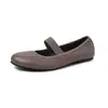 Zapatos planos estilo ballet poco profundos de talla grande 40-42 de comercio exterior con empeine y suela suaves, zapatos Mary Jane para mujer de piel genuina