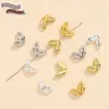 Banhado a Cobre Ouro 18K Duplo Furo Contas de Trigo Cor Dourada 14K Conservação de Cor Artesanal DIY Acessórios para Pulseira Colar de Contas