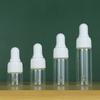 Botella cuentagotas en stock, 1 ml, 2 ml, 3 ml, 5 ml, botella de vidrio transparente, botella pequeña de muestra, cuentagotas, botella de aceite para subembotellado.