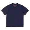 Camiseta de Manga Corta Informal de Verano para Hombre, Camiseta de Capa de Aire de 230g "Confort Similar al Algodón", Corte Holgado, Empalme de Dos Colores