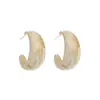 E14418 Pendientes de Aro de Resina Acrílica Estilo Retro Francés para Mujer, Sencillos, Modernos, Versátiles, Elegantes y Únicos