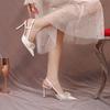Sandalias de Mujer Huidong County 2026 con Punta Cerrada y Talón Abierto, Desmontables y Reemplazables, Versátiles, Adecuadas para Dropshipping, Tacones Altos de Punta