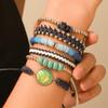 Pulsera Europea y Americana Popular Transfronteriza de Verano para la Playa Acero Inoxidable Colorida Árbol de Coco Tortuga Arcilla Suave Trenzada Juego de Pulseras