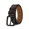 Cinturón de Cuero para Hombre Retro Casual Hebilla de Pin Negra Cinturón de Piel de Vaca Cinturón para Pantalones de Hombre Venta al por Mayor