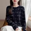 Nuevo estilo de cárdigan de punto para mujer con cuello redondo, holgado y elegante, top de manga larga para mujer de primavera estilo Chanel pequeño