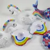 Nuevo color unicornio flotador inflable para bebidas portavasos flotante en agua artefacto para fotos fabricantes en stock suministro