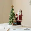 Resina Papá Noel Caballo Mecedor Casa Adornos de Escritorio Adornos de Ambiente Festivo para el Hogar Regalos de Navidad