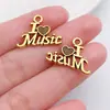 Retro Nota Dorada Música Guitarra Instrumento Musical Tambores Dy Colgante Pulsera Pendientes Llavero Accesorios