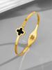 Pulseira Trevo de Quatro Folhas Feminina Aço Titânio Cor Livre Pulseira Cyber Celebridade Luz de Luxo Design Nicho Ins Pulseira Nova Moda 2023