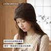 Gorro de punto versátil de ala enrollada de ajuste holgado para otoño e invierno, turbante fino de otoño e invierno, gorro de lana posparto