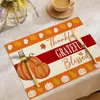 Amazon Transfronterizo Nuevo Otoño Acción de Gracias Mantel Individual Estampado de Calabaza Hoja de Arce Decorativo para Mesa de Comedor en Casa Almohadilla Aislante de Calor
