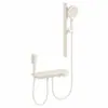 Conjunto de Chuveiro com Corpo Principal de Cobre Puro Prata Galvanizada Portátil Altura Ajustável com Plataforma de Armazenamento para Uso Doméstico