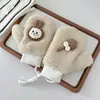 Moda de Inverno Coreana Luvas Infantis Bebê Quente Forradas com Fleece Criativas de Pelúcia Cobertura para Dedos Fofas Super Fofas Luvas com Cobertura para Dedos