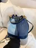 2026 Nova Moda Bolsa de Mão Color-Blocking Bolsa Saco Retrô Popular Nicho Cordão Bolsa para o Dia a Dia Estilo Coreano Transversal Pequena